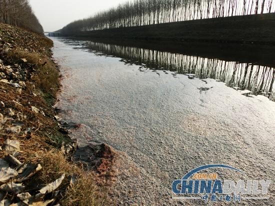 新墨河面上污水卷起褐紅泡沫連綿1000余米，空氣中怪味刺鼻。污水長期侵蝕浸染，致新墨河岸泥土變色，刺目驚心。