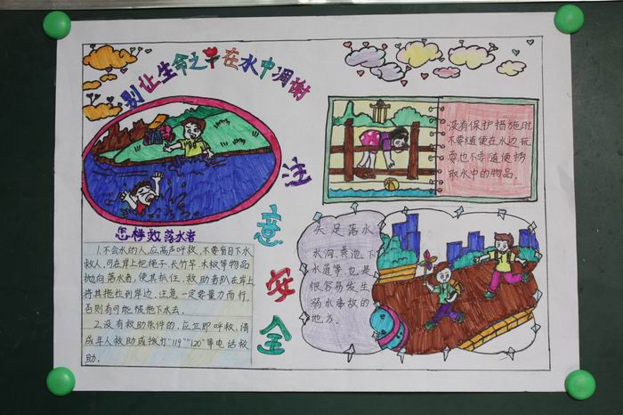 防溺水安全手抄報(bào)-別讓生命之花凋謝水中