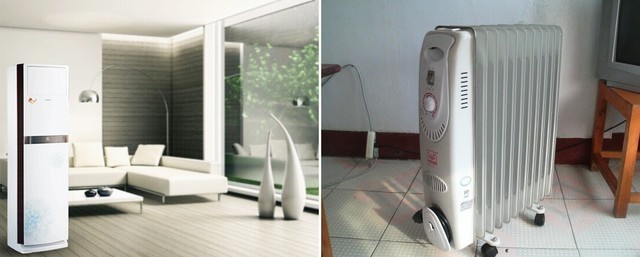 空調制熱比電暖氣更為節能