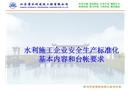 水利安全標(biāo)準(zhǔn)化的基本內(nèi)容和臺(tái)賬要求