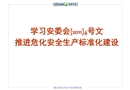 推進危化安全生產標準化建設
