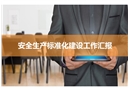 安全生產標準化建設工作匯報