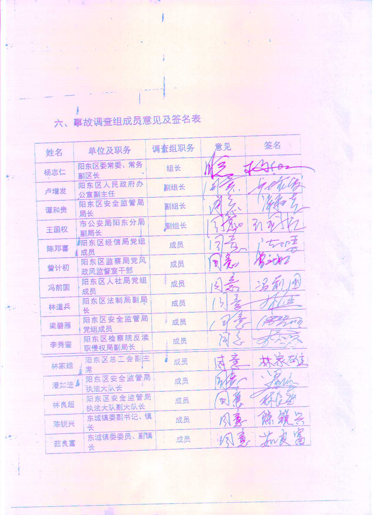 陽東縣東城鎮瑞浩五金加工廠“6·15”一般生產安全事故調查報告