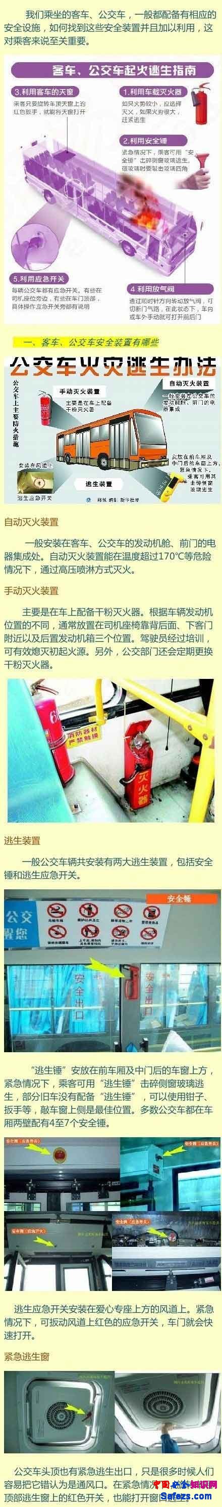 客車、公交車火災逃生指南