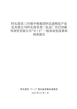 阿瓦提縣“8·5”事故調查報告