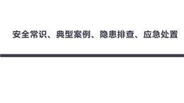 安全常識、典型案例、隱患排查、應急處置