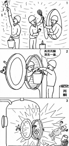 罐內違章檢修 內燃引起爆炸